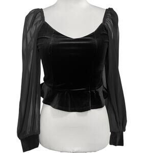 NWT - Band of the Free Cropped Peplum Top